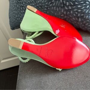 Christian Louboutin So Me 85 studded patent-leather wedge sandals